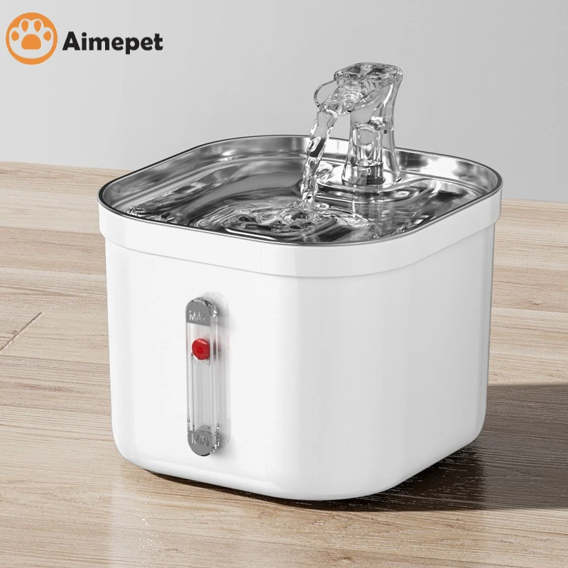 

Stainless Steel 2L Cat Water Fountain Pet Drinking Dispenser Automatic Watering System Cat Accessories For Cat