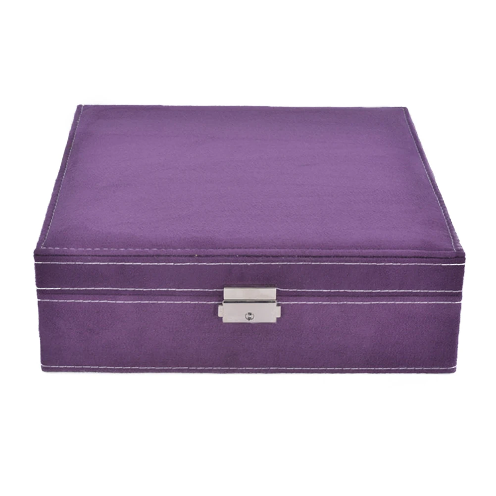 

Elegant Jewelry Organizer Box 26X26X8Cm Red Paperboard With Liner Compartments For Necklaces Earrings Rings Bracelets Portable