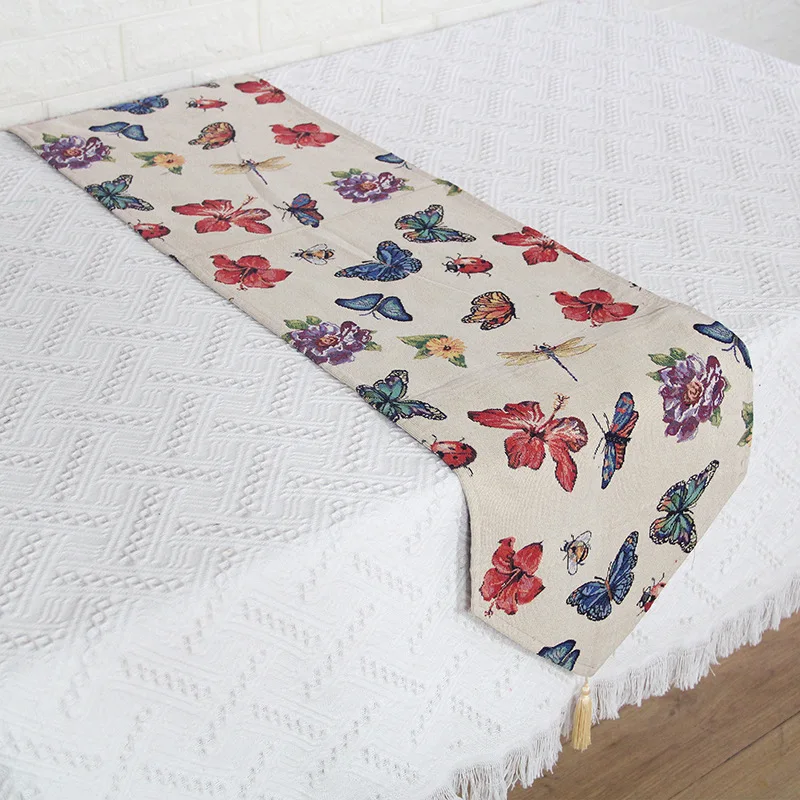 

Seasonal Canteen Linen Table Runners Dresser Scarf Farmhouse Dining Table Cover Kitchen Tablecloth Holiday Decor Accessories