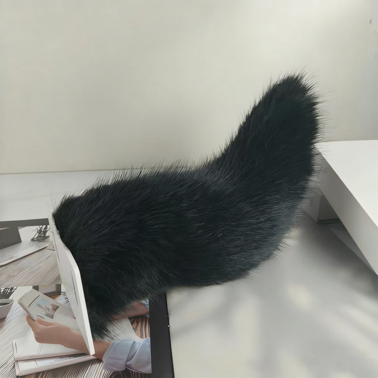 Remote Control Cute Fuzzy Wagging Moving Tail Universal Vehicle Electric Tail Easy To Install for Cars Exterior Decoration
