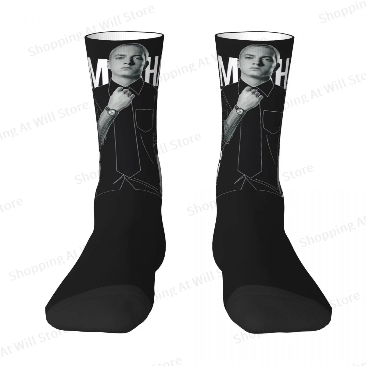 Slim Shady Famous Rapper Eminem Unisex Winter Socks Hip Hop Happy Crew Socks Street Style Crazy Sock