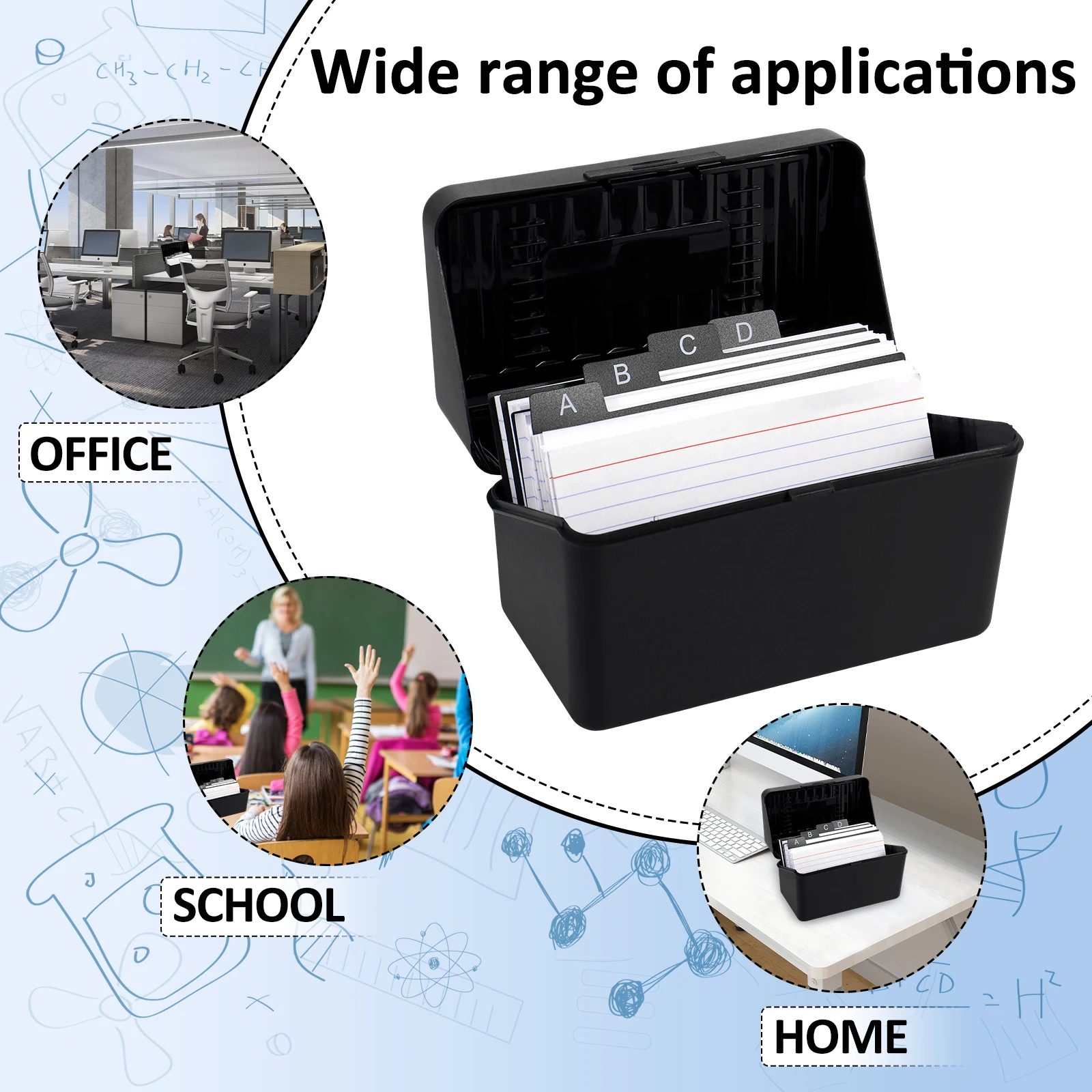 1 Set Index Card Organizer Box Plastic Index Card Holder Multi-functional Recipe Card Box 3x5Inch Cards Organizer with Note Page