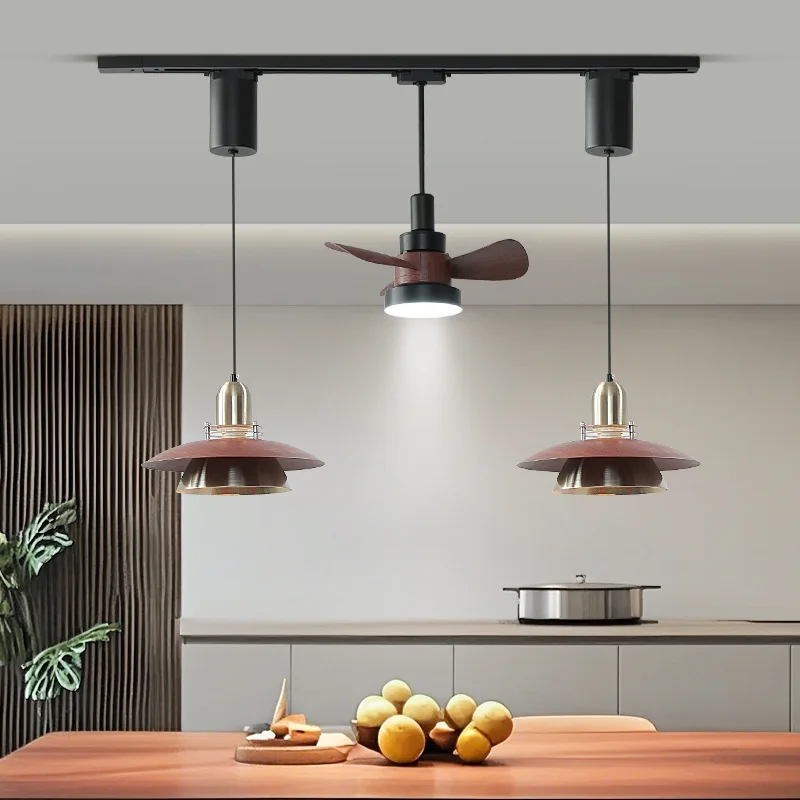 

Modern vintage style restaurant chandelier movable lifting hovering track light creative simple dining room eye protection lamp