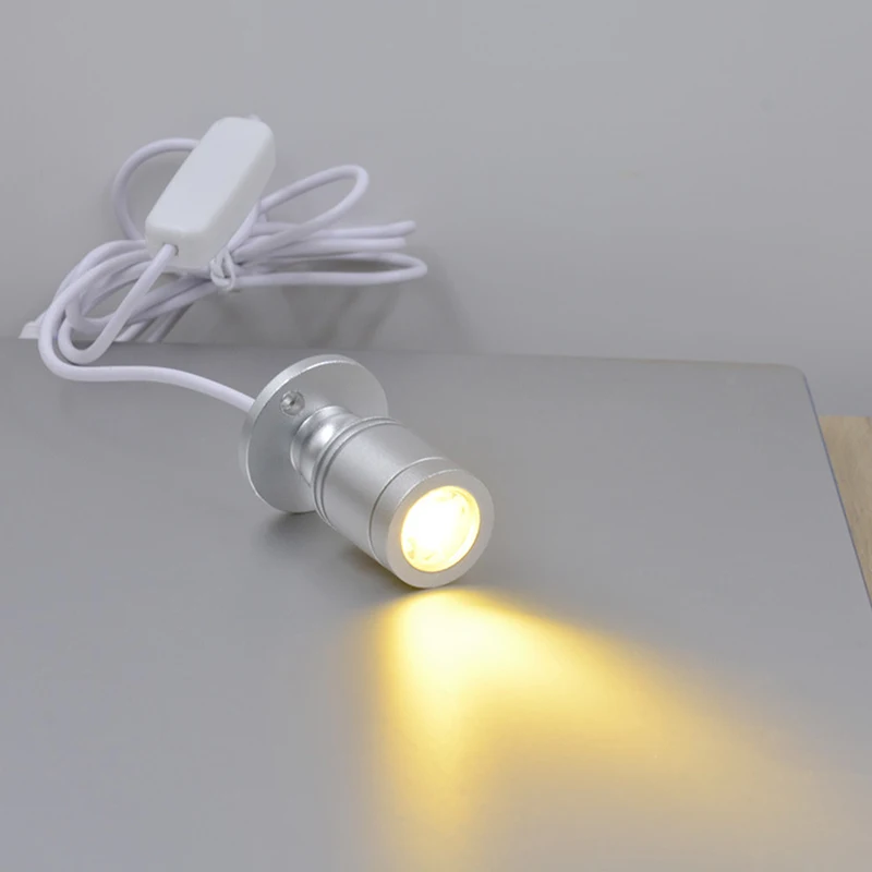 DC5V LED USB 1/3W Spotlight Jewelry Cabinet Showcase Counter Lamp Surface Mounted Ceiling Mini Spot Light 5V Interface 2In 1