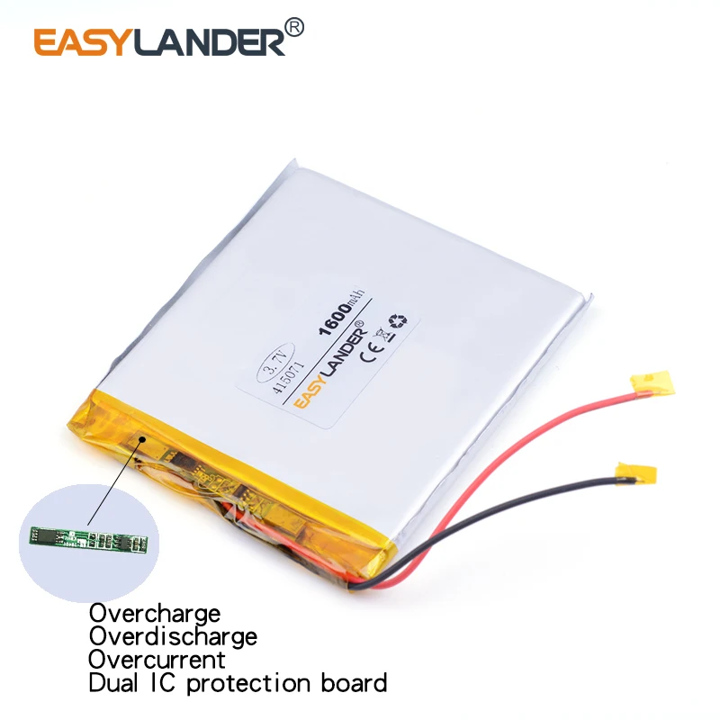 415071   3.7 فولت 1600 مللي أمبير بطارية ليثيوم أيون ليثيوم بوليمر قابلة للشحن ل Mp3 Mp4 Mp5 لتقوم بها بنفسك وسادة DVD الكتاب الإلكتروني سماعة رأس بخاصية البلوتوث