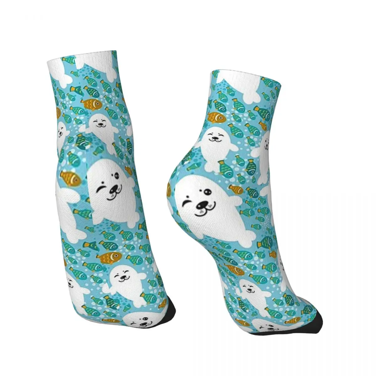 Kawaii لطيف الختم والأسماك في جوارب الماء جوارب Harajuku جميع المواسم الجوارب اكسسوارات للرجل المرأة هدية عيد ميلاد #5