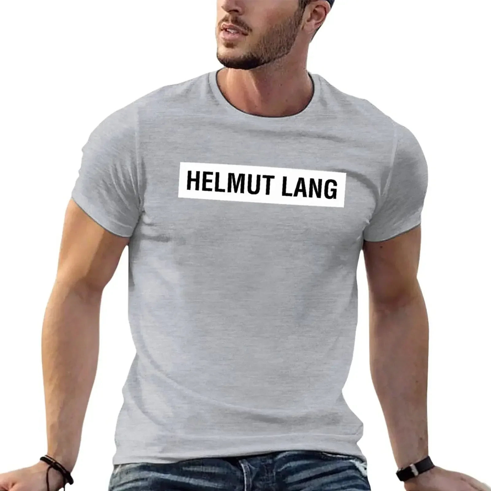 HELMUT LOGO LANG T-Shirt plus size top customs t shirts men mens designer clothes new in tops & tees Short Sleeve Round Collar