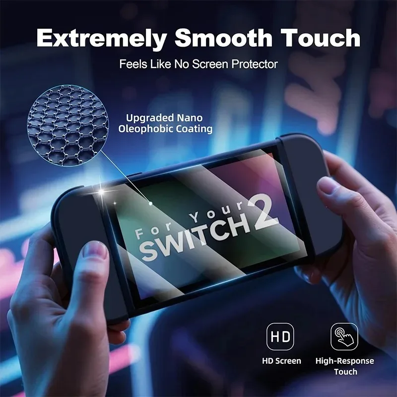 Tempered Glass for Nintendo Switch 2 Screen Protector High Definition Easy Install Protectors for NS Switch2 Gaming Accessories