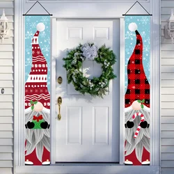 Christmas Door Banner Couplet Decor Santa Claus Xmas Hanging Ornament Party Navidad Gift New Year Porch Sign for Home Outdoor