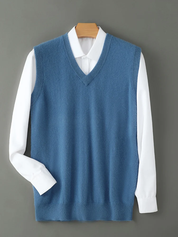 Women's Plus Size 5XL V-Neck Mink cashmere Pullover camisole Spring Autumn New Style Knitted Pullover Vest Casual Solid Color
