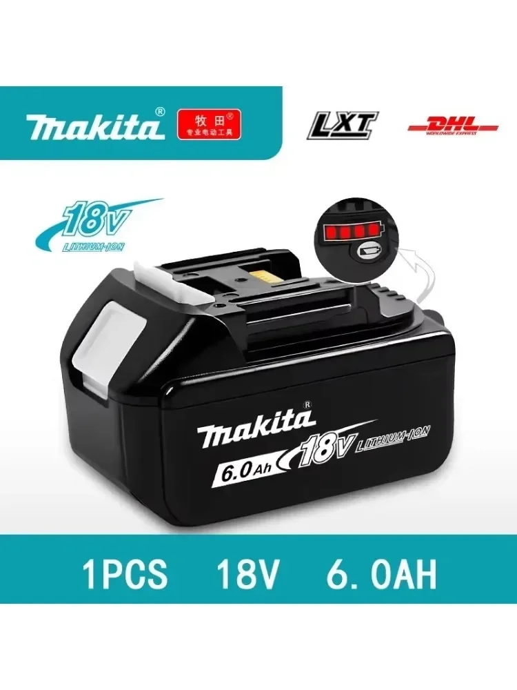 Makita-accu, oplaadbare 18V6.0Ah lithium-accu, Makita 18V BL1840, BL1830, BL1850, BL1850B originele Makita gereedschapsaccu - afbeelding 2