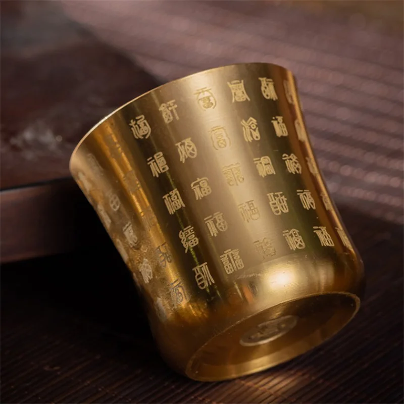 Brass Tea Cups Tea Mug Homeware China Antique Bar Drinkware Ancient Teacup For Drink Tea Coffee Tabletop Home Office Decor