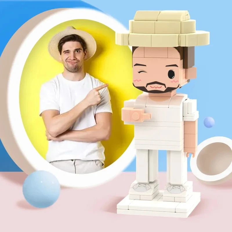 

Valentine's Day Gifts for Him Full Body Customizable 1 Person Custom Cute Brick Figures Small Particle Block Toy Building Blocks