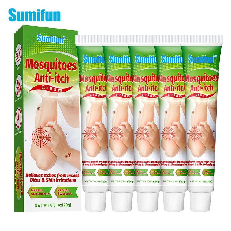 

5/10Pcs Sumifun Mosquito Bites Antibacterial Ointment Herbal Medical Scabies Mite Lice Anti-Itch Cream Summer Skin Health Care