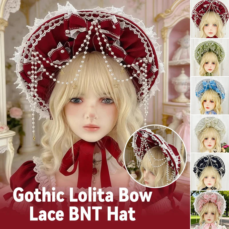 

Женский викторианский боннет красного цвета, классический головной убор для чаепития, Хэллоуина, аксессуар для костюма