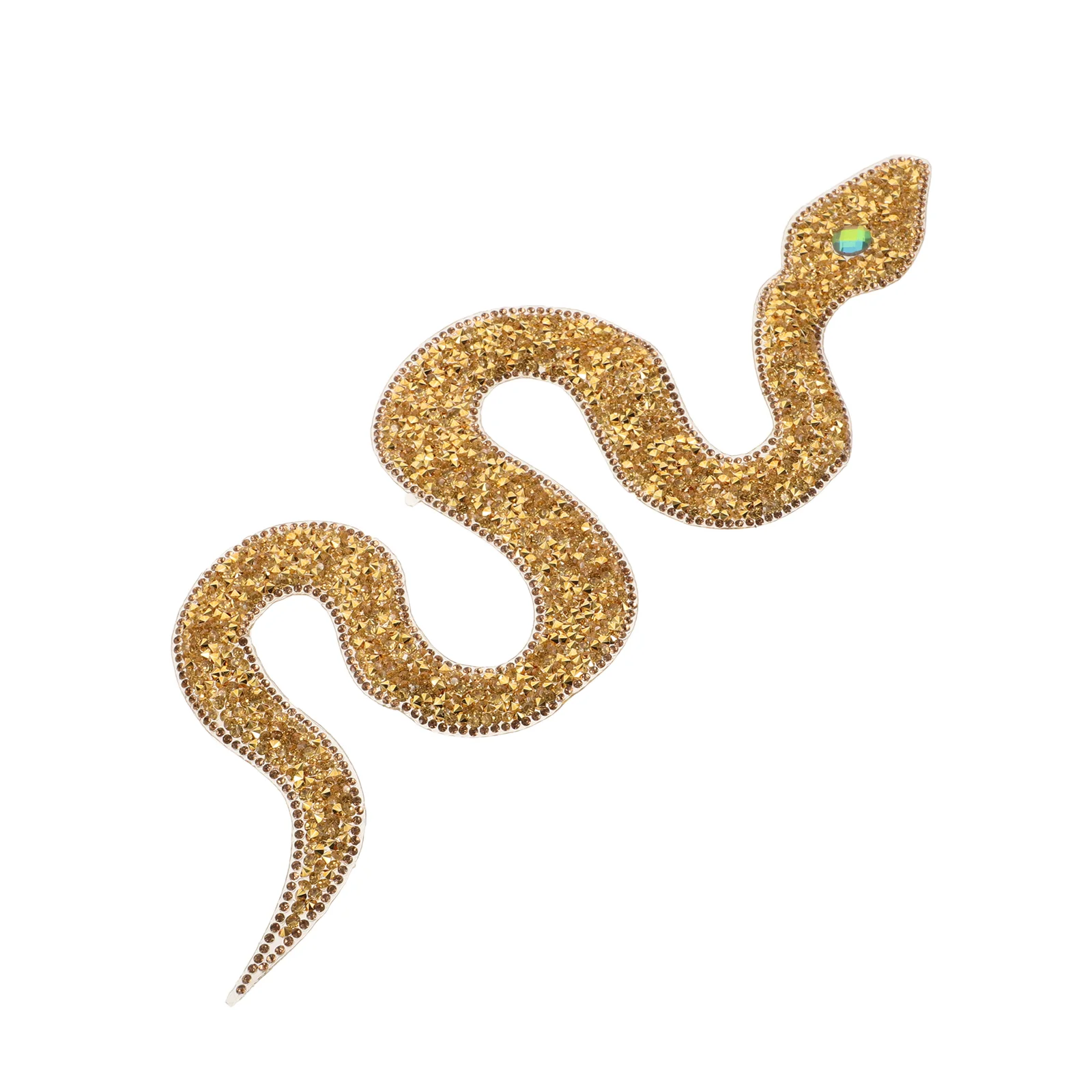 Snake Shaped Rhinestone Cloth Patch Garment Decor Clothing Applique Stickers Bags Decorative Fabric