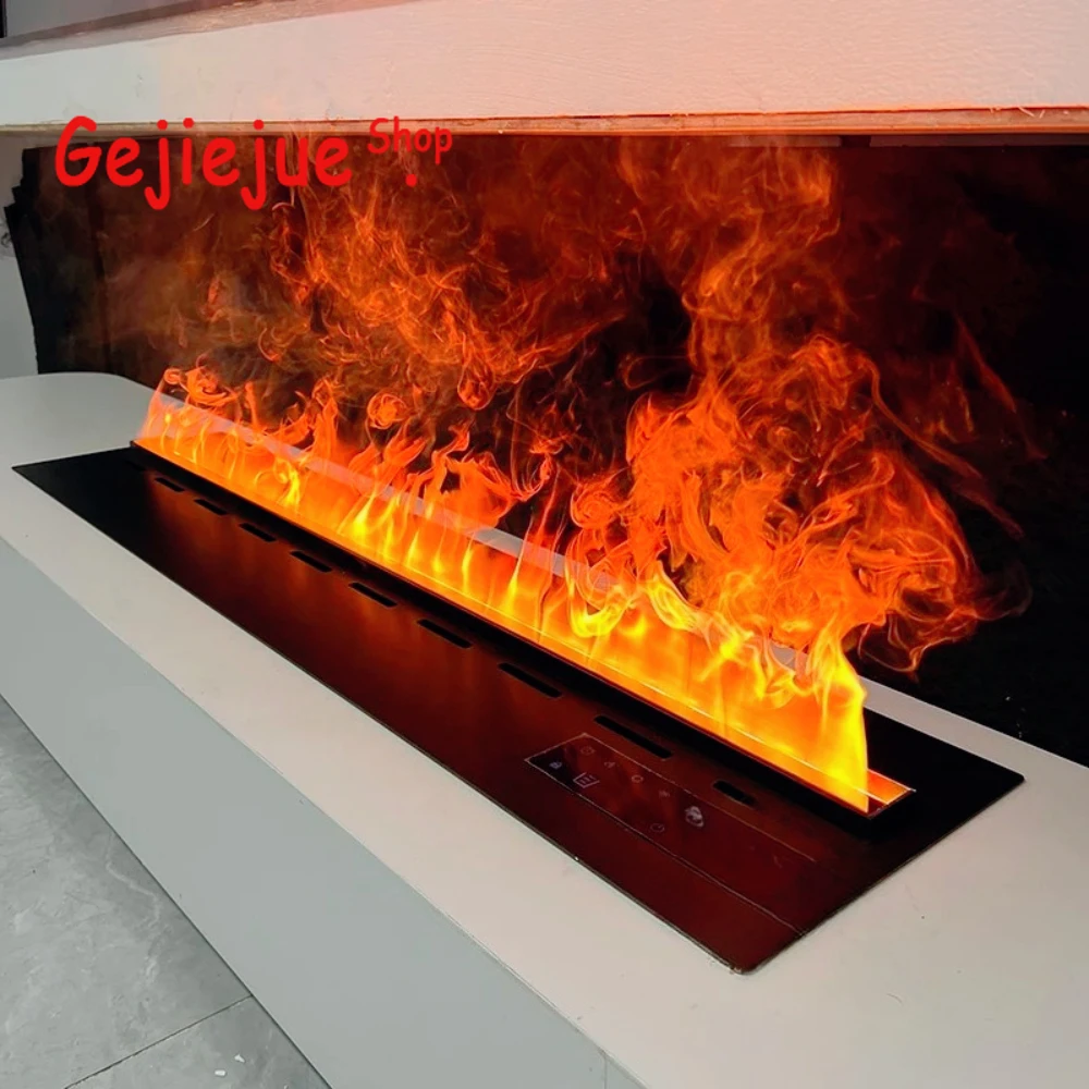 Chimenea de niebla 3D inteligente: control por aplicación Tuya, tanque de 6 litros, 20 horas, humidificador, color de llama ajustable, sonido de fuego real y bloqueo para niños