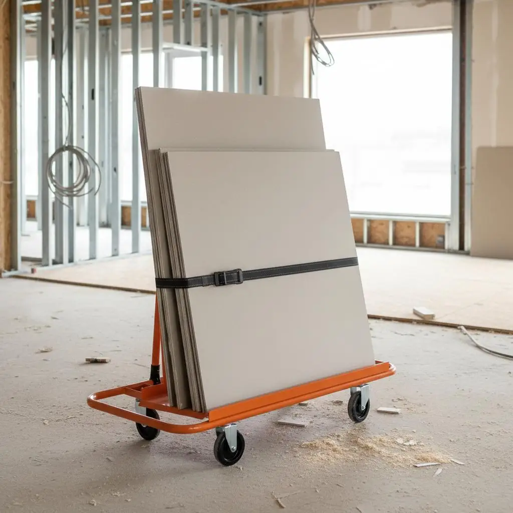 

Тележка для гипсокартона 45.3" x 21.7" x 43.3" для строительных площадок, ремонта жилья, складов, логистики, грузоподъемность 1800 фунтов
