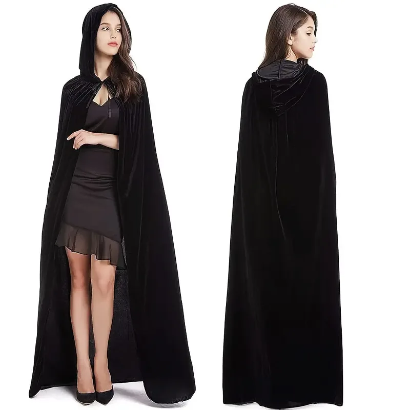 

Disfraz Halloweeen 2 Witch Cloak Hooded Sister Cosplay Costume Halloween Carnival Dress Up Adult Women Girl Long Party Cape