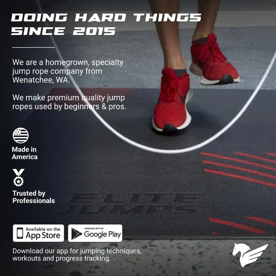 بساط حبل القفز الفاخر من Jumps، بساط تمرين كبير الحجم غير قابل للانزلاق للتدريبات المنزلية، مثالي لجميع الأسطح، متين ومستقر