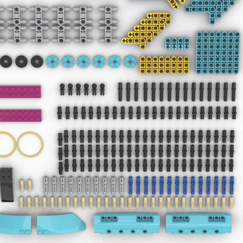 新しいビルディングブロックパーツ、テクニカルブリックMOCパーツパックキット、SPIKE Prime 45678コアセットDIY教育STEAM玩具に適合