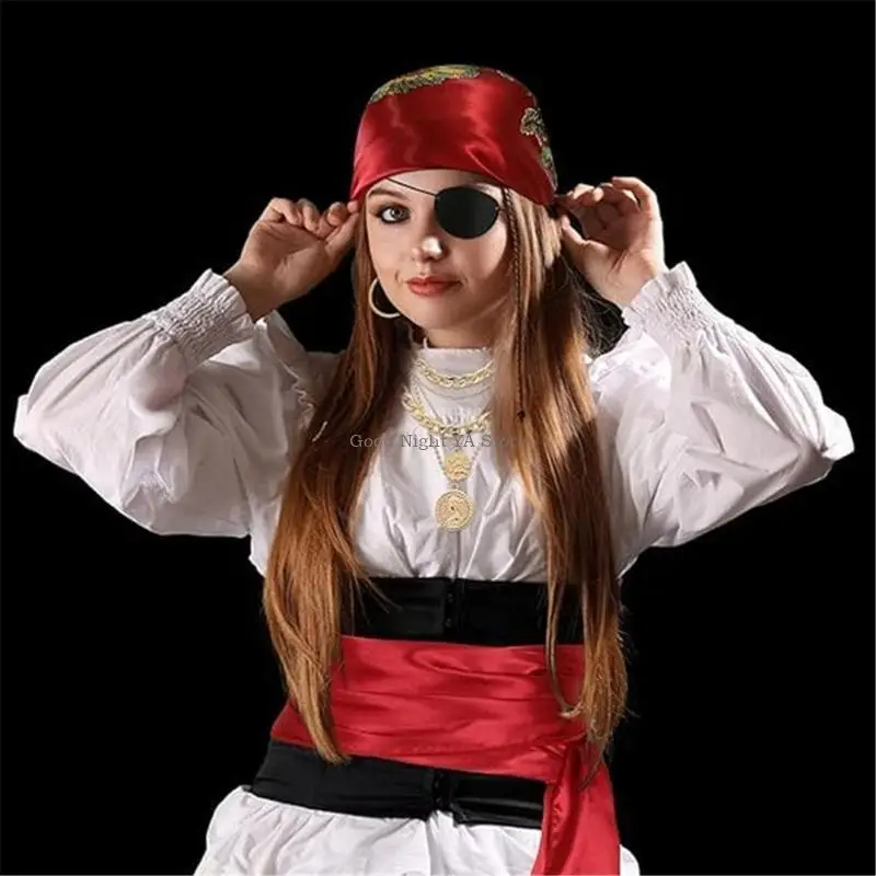 Capitaine Pirate Tenues Pirate Bandana Collier Collier Eyer Patches Eye Men Men Captain Pirate Costume accessoires