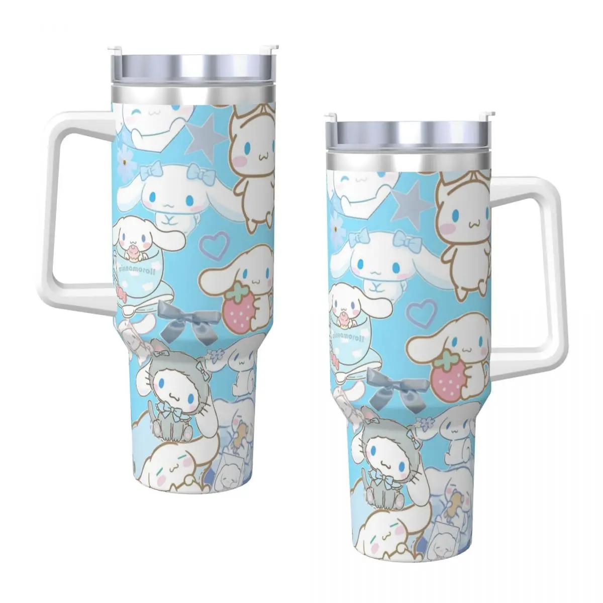 Sanrio Cinnamoroll Cartoon With Friends Stainless Steel Tumbler Travelist Car Mugs Large Thermal Cups