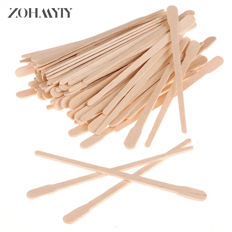 100 Stuks Vrouw Houten Body Ontharing Sticks Wax Wegwerp Sticks Beauty Toiletpakketten Hout Tong Depressor Spatel