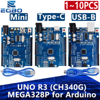 1~10PCS EGBO high quality One set UNO R3 (CH340G) MEGA328P for Arduino UNO R3 + USB CABLE ATMEGA328P-AU Development board