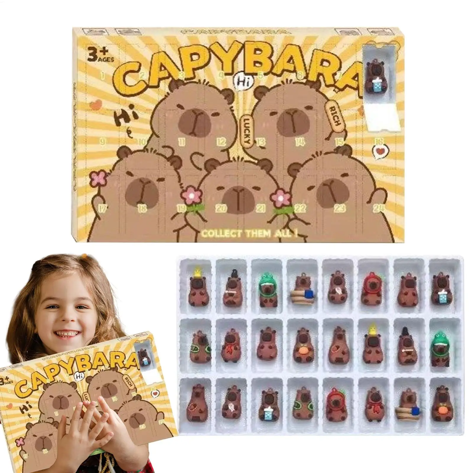 Calendario De Adviento Capybara 2025 – Set De 31 Juguetes Sorpresa Para Navidad, Ideal Para Niños Y Coleccionistas