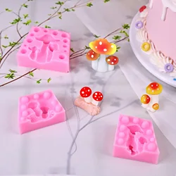 Pastoral Simulation Mushroom Silicone Molds Three-in-one 3d Mushroom Shape Dessert Chocolate Cake Decoration Set Resin Mold
