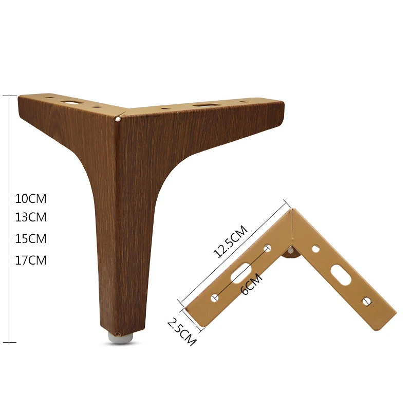 4 Pcs Furniture Legs Wooden Solid Furniture Feet Oblique/Straight Table Feet Non-slip Chair Feet Replacement Feet Sloping