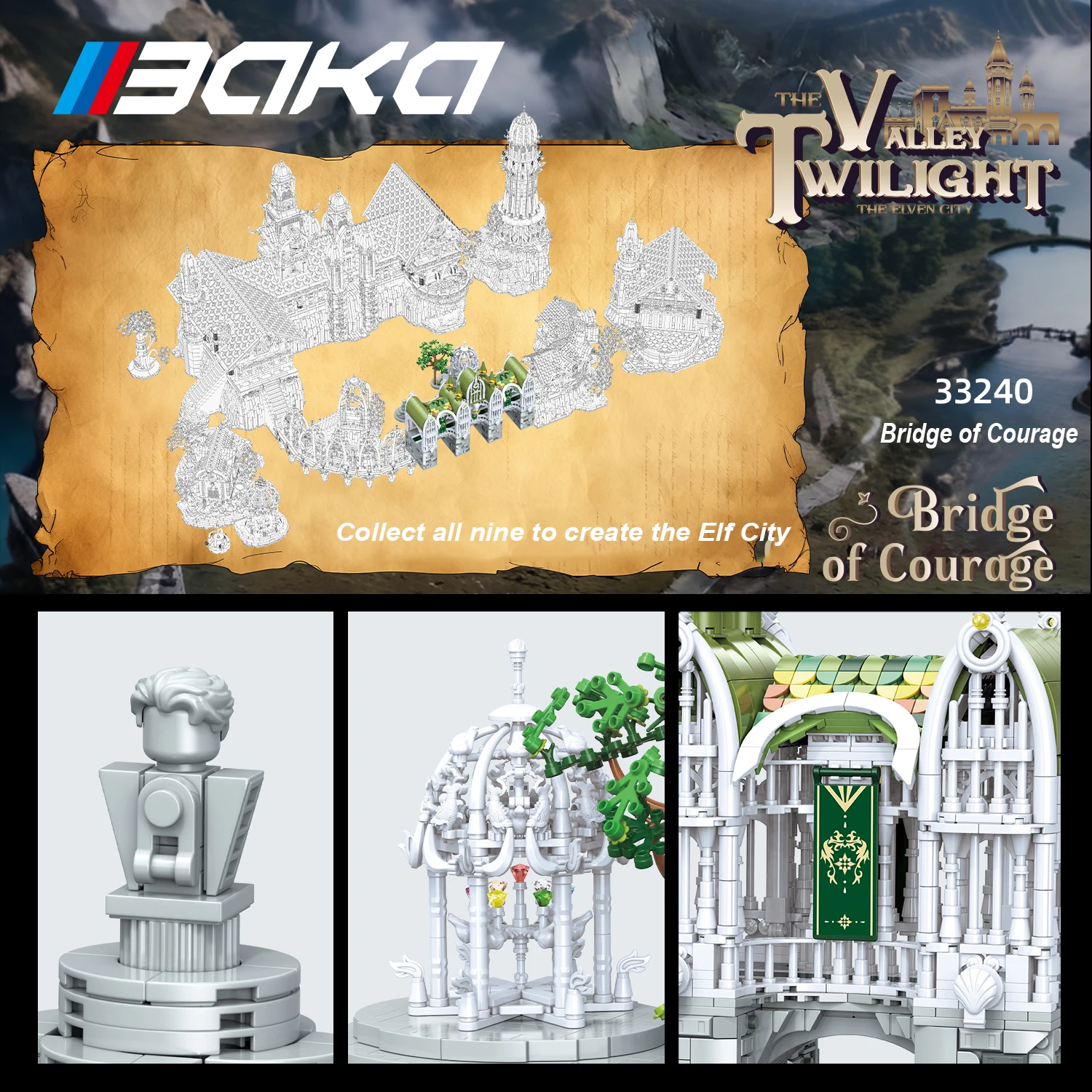 Europäische Elf Stadt Bausteine Set Neun-in-one Riesen Palast Modelle Ziegel Desktop Dekoration Diy Spielzeug Für Kinder urlaub Geschenke – Detail 9