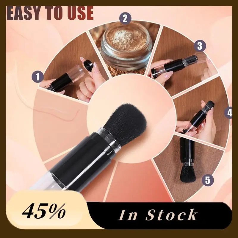 A78K جديد 2 قطعة النقش مسحوق فرش قابل للسحب قضيب أداة الحرفية اللوحة فرشاة لمساحيق التجميل شعيرات ناعمة مقبض أداة