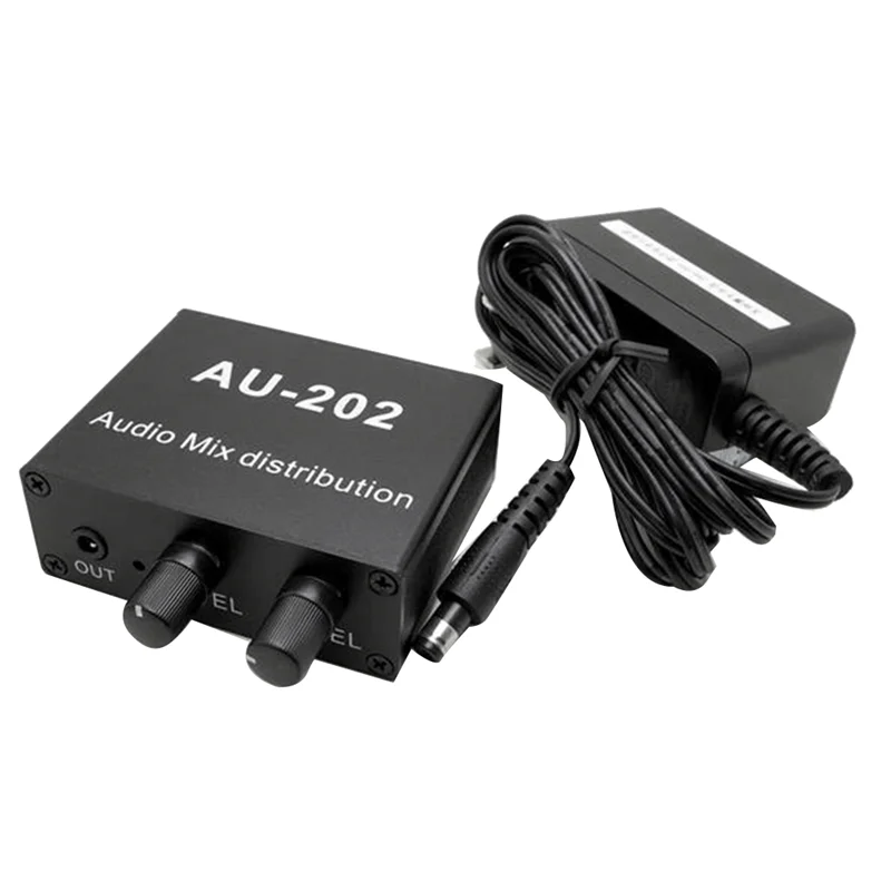 أفضل العروض موزع صوت ستيريو 2 مدخلات 2 مخرجات توزيع مزيج الصوت لتضخيم الصوت قابس الولايات المتحدة