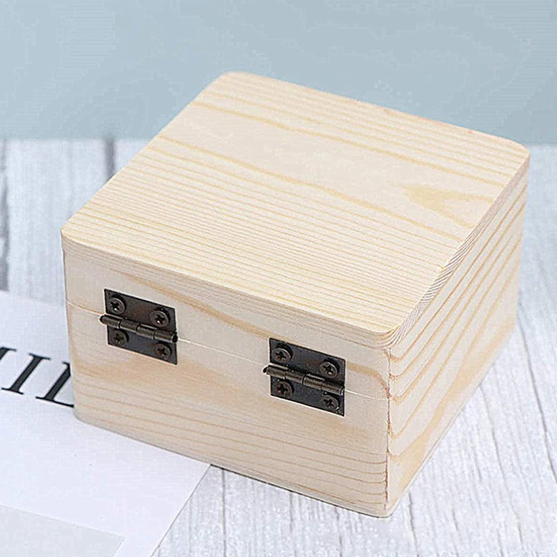 Rectangular Wooden Storage Box Vintage Wooden Box Wooden Gift Packaging Box Flip Type Multi Color Storage Jewelry Necklace Ring