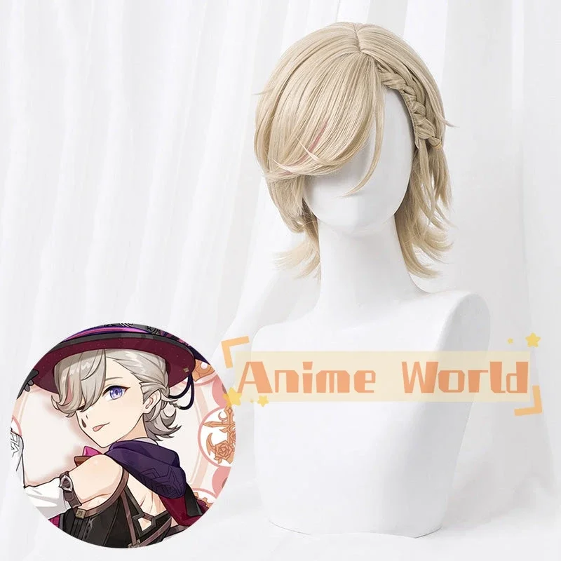 

Genshin Impact Lyney Cosplay Wig Halloween Synthetic Hair Heat