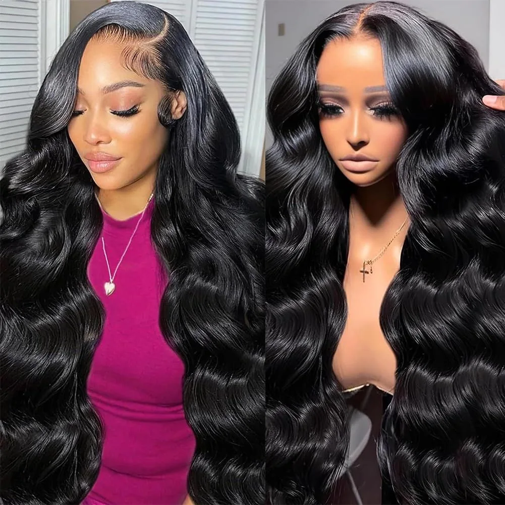 

200% Density Body Wave 13x6 Lace Frontal Wig Brazilian Human Hair Wigs 40 44 Inch 13x4 Lace Front Human Hair Wig For Black Women
