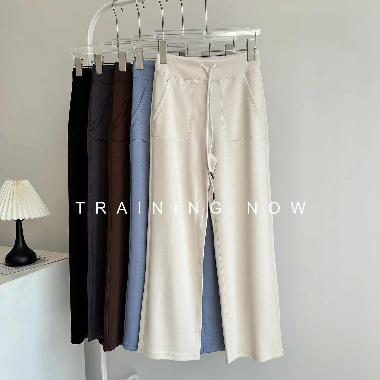 

Повседневные спортивные прямые брюки с высокой талией для женщин на осень и зиму, узкие брюки для йоги, профессиональные утренние беговые фитнес-штаны