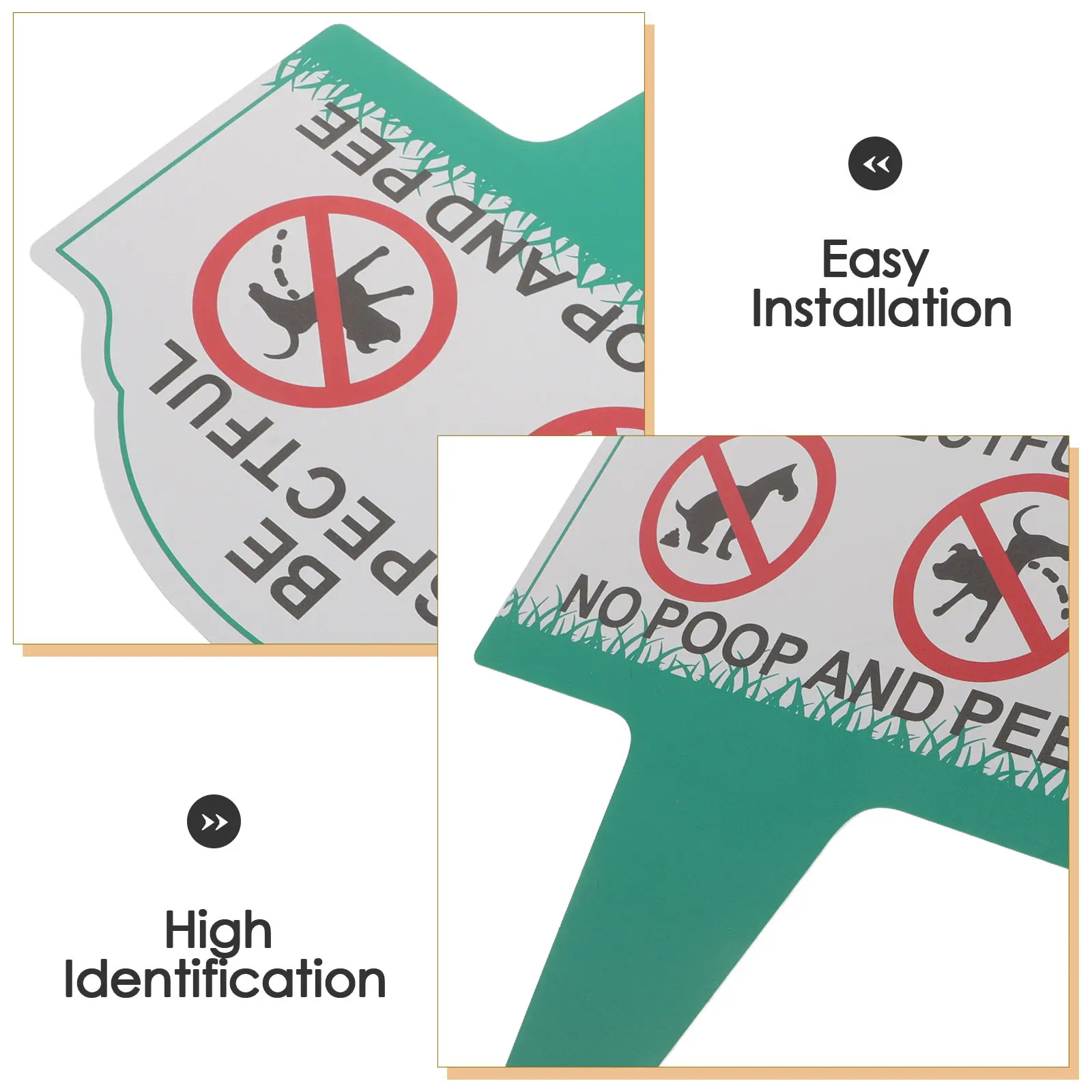 No Pooping Dog Sign 13.6x9.6 Inch Eye Catching Vivid Metal Warning Stake for Outdoor Yard Garden Landscaping Dog Waste Signs