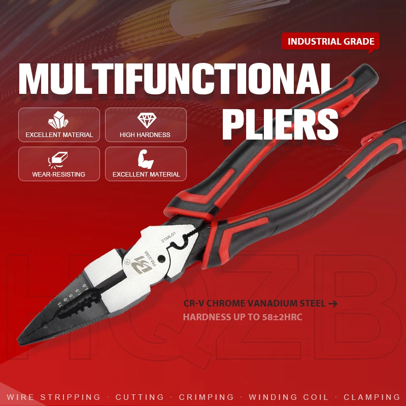 Wholesale 6-8.5in Wire Cutters Multifunctional Chrome Vanadium Pliers PM-3116 Steel Wire Pliers High Quality Wire Stripper