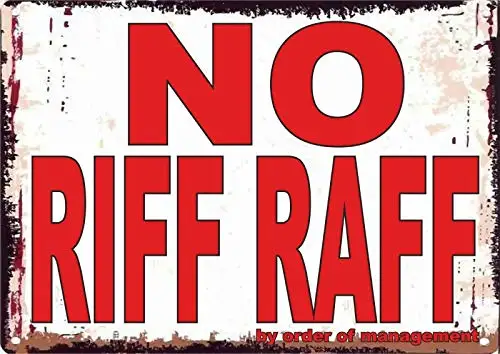 No Riff Raff Theme Retro Wall Decor Metal Tin Sign   Vintage