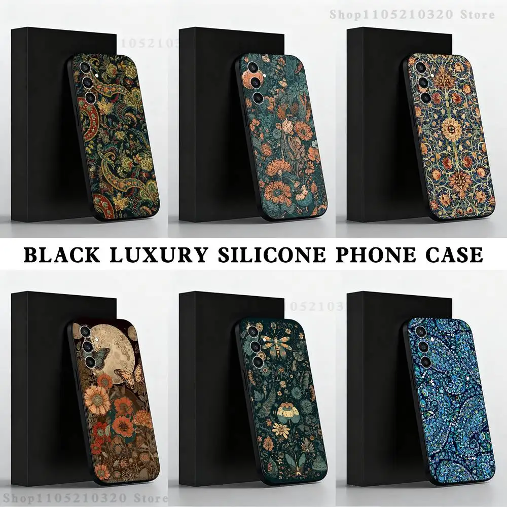 

Art W-William M-Morris Phone Case For Samsung S25,S24,S23,S22,S21,S20,S10,Ultra,Plus,Lite,FE,Soft Silicone Black Cover