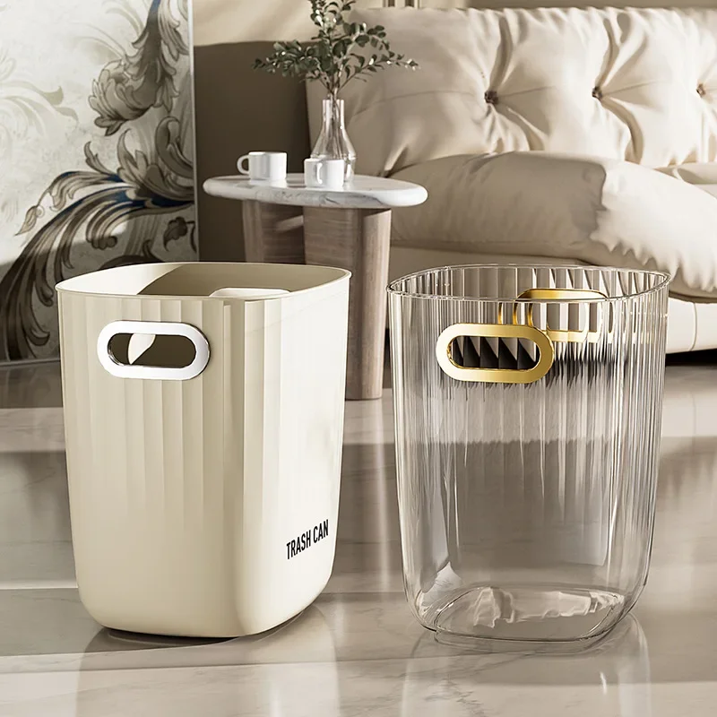 

Garbage Bin Household Living Room Light Luxury Transparent Bathroom Bathroom Kitchen Office Bedroom Large Capacity