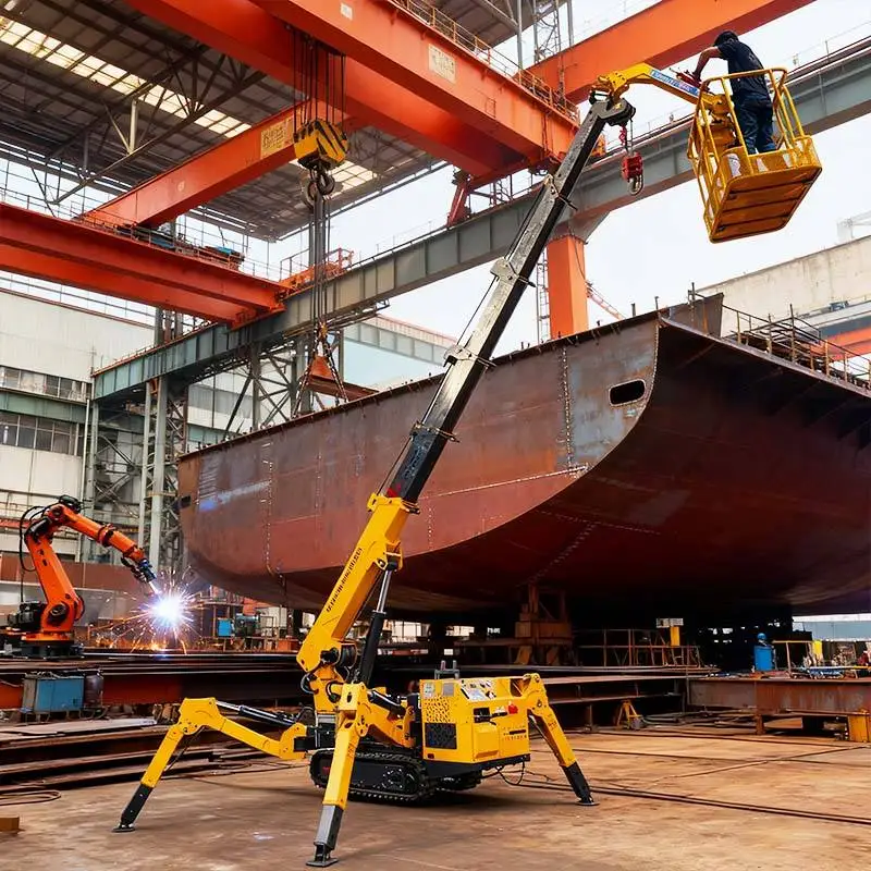 Crawler Spider Crane For Narrow Space Spider Crane for Glass Installation Roof Lifting Crane Directly Factory Sale