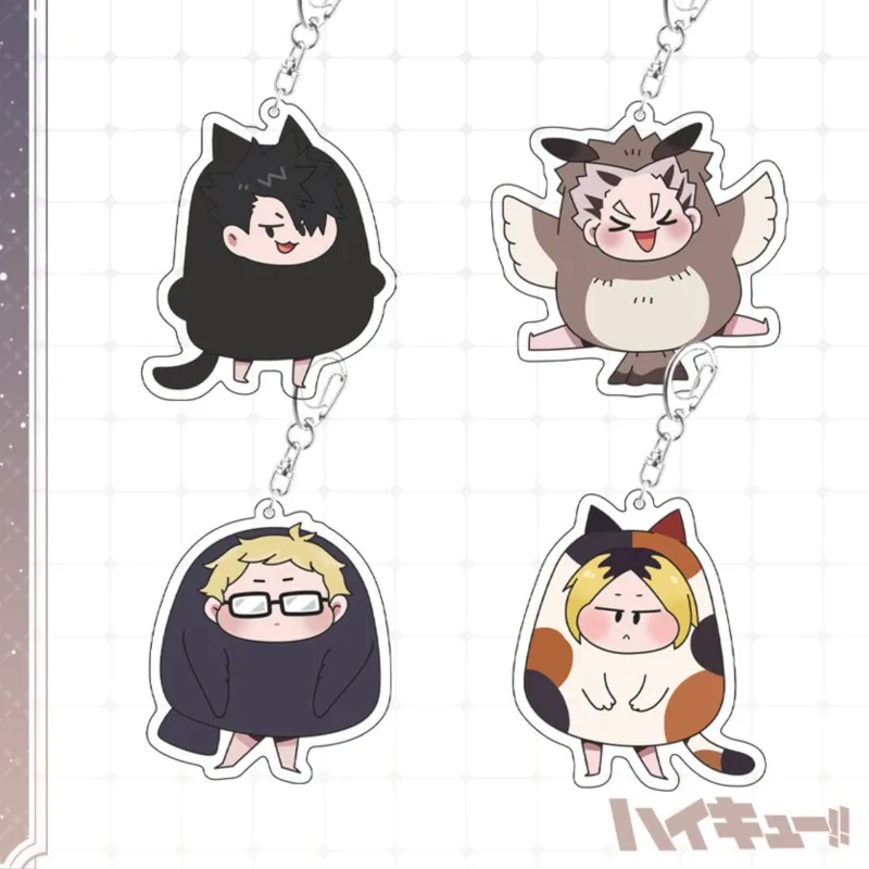 

Haikyuu Hinata Shouyou Cute Version Keychain Acrylic Kiungring Anime Related Products Key Chain Jewelry Bag Charms Friends Gift