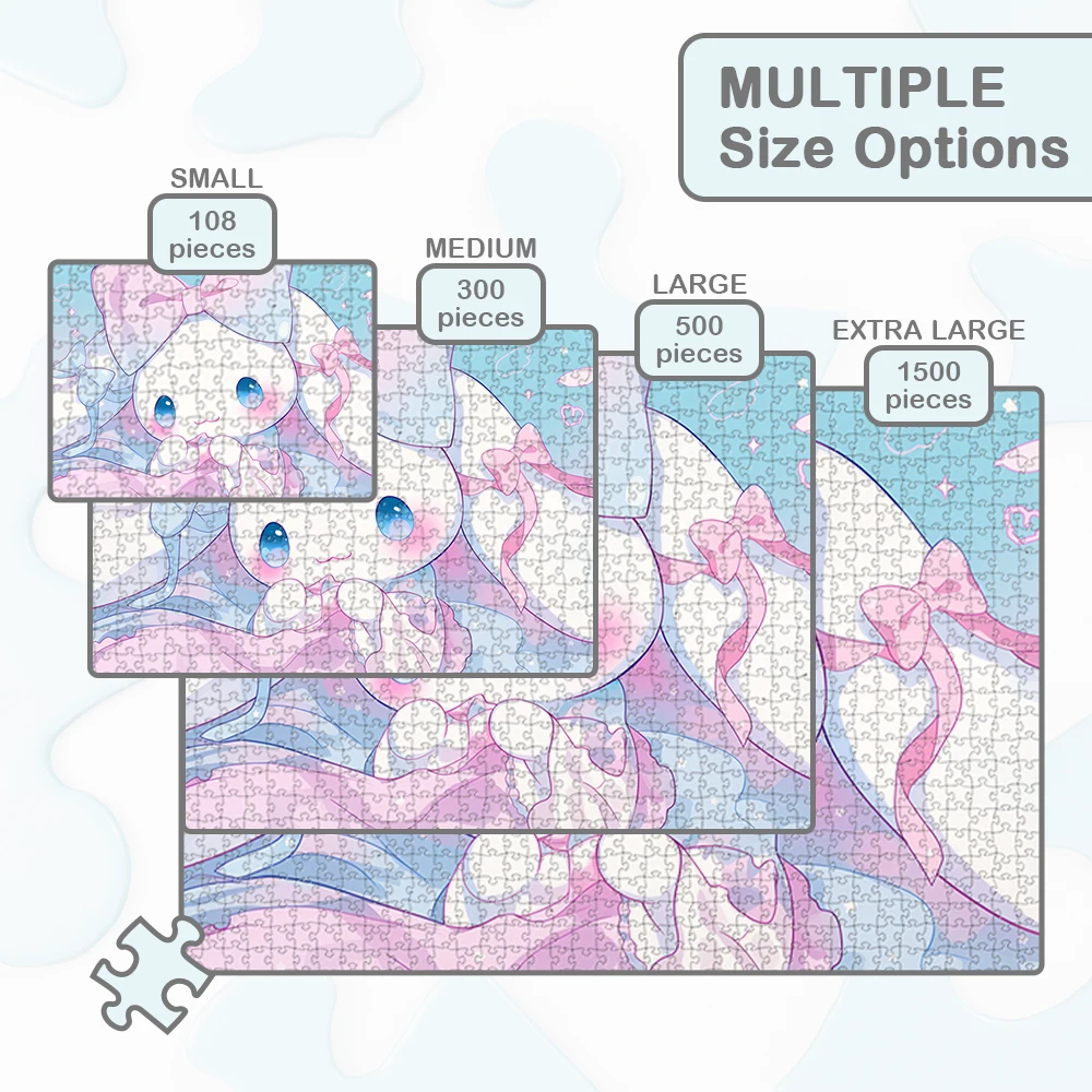 귀여운 Cinnamoroll DIY 퍼즐 클래식 Sanrio 캐릭터 직소 퍼즐 여러 크기 대형 퍼즐 보드 게임 몬테소리 어린이 장난감