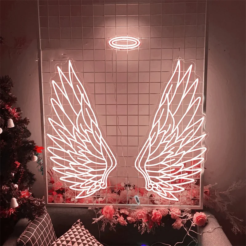 Custom Angel Wings Neon Sign,Wings Of Angels,Custom Neon Bar Sign,Neon Art Led Light Sign For Home Bar Pub Salon Wall Home Decor