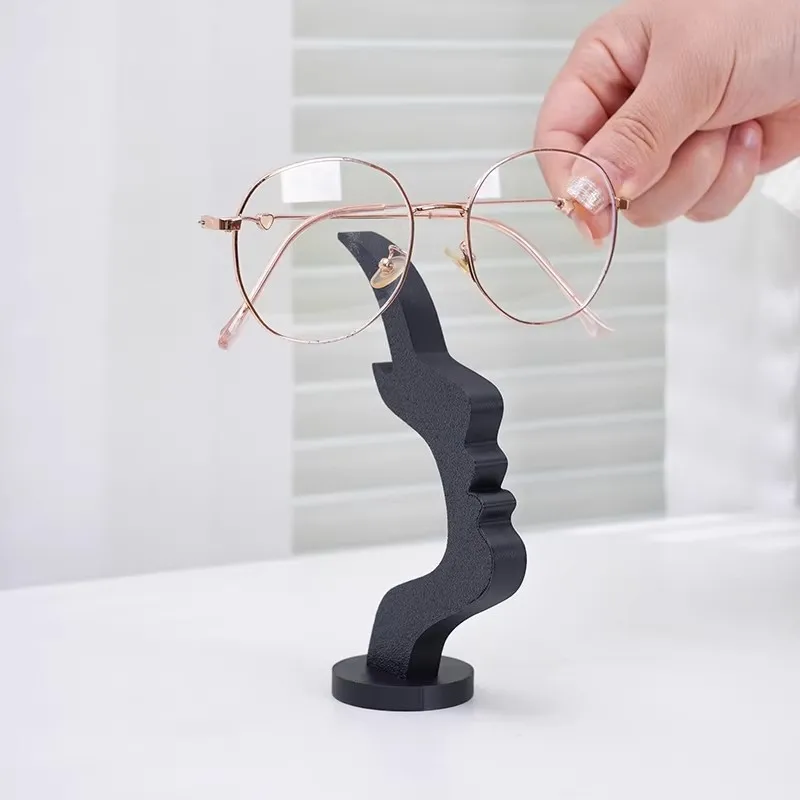 Side Profile-Shaped Eyeglass Holder, Unique Curved Eyeglass Holder, Decorative Item for Tabletop or Bedside Table
