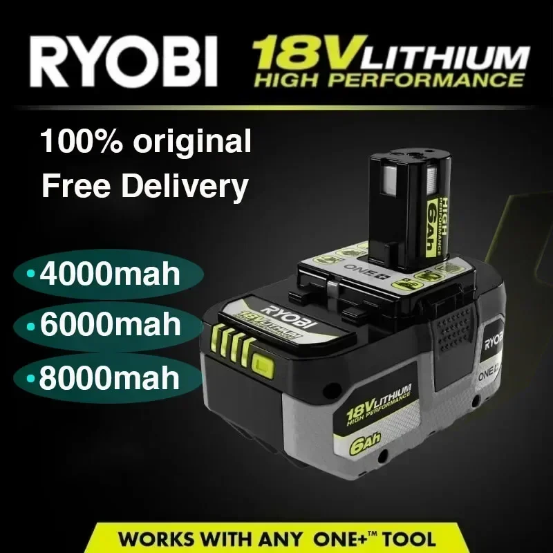 

RYOBI ONE+8.0Ah high-performance lithium battery, no memory effect, low self discharge, suitable for all ONE+tools